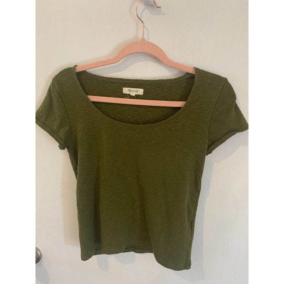 Madewell Tops - MADEWELL WOMEN'S Green SHORT SLEEVE Round Neck BABY TEE TOP Sz Sm